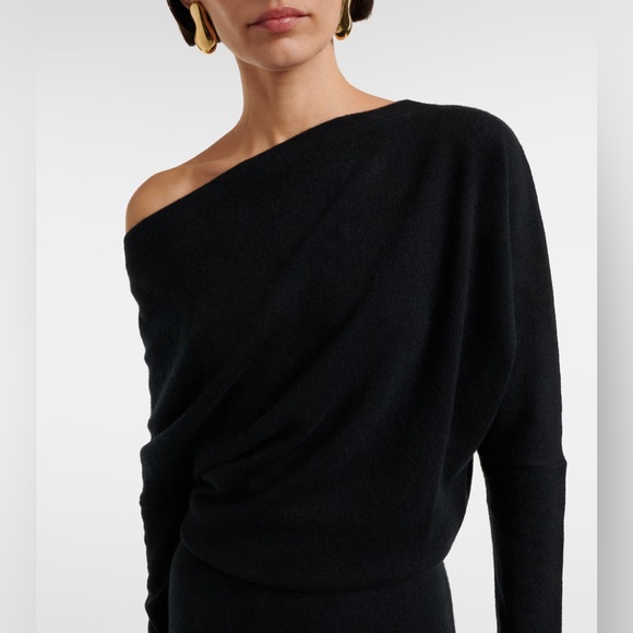 Altuzarra black cashmere Kasos off shoulder dress - Picture 3 of 9